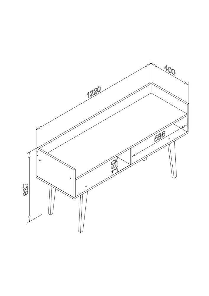 Aparador Rack 2 Nichos 122x64x40 Off White Movelbento