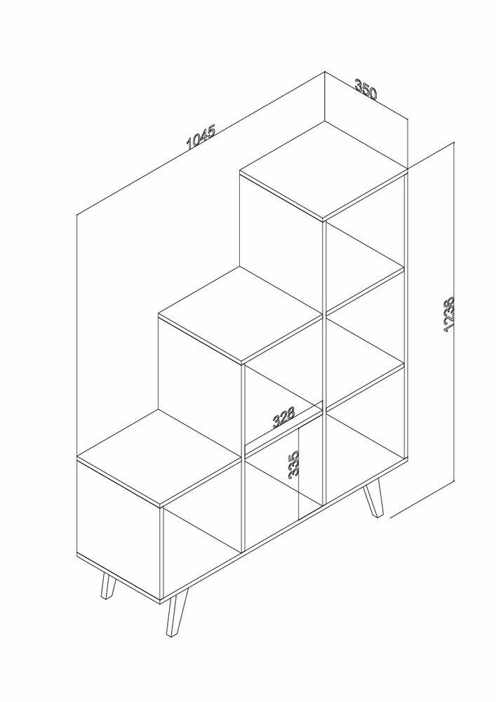 Estante 6 Nichos 104,5x123,5x35 Branca Movelbento