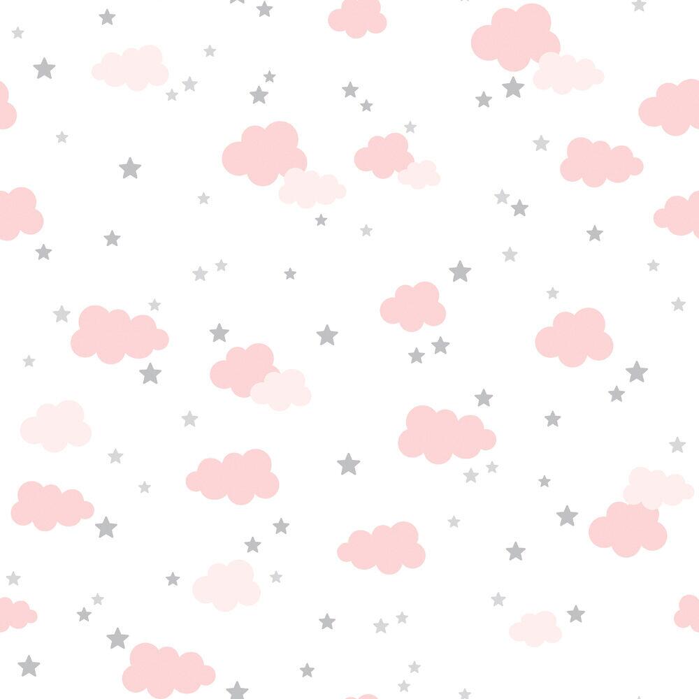 Papel de Parede Infantil 0,52x9,5 Rosa Bobinex