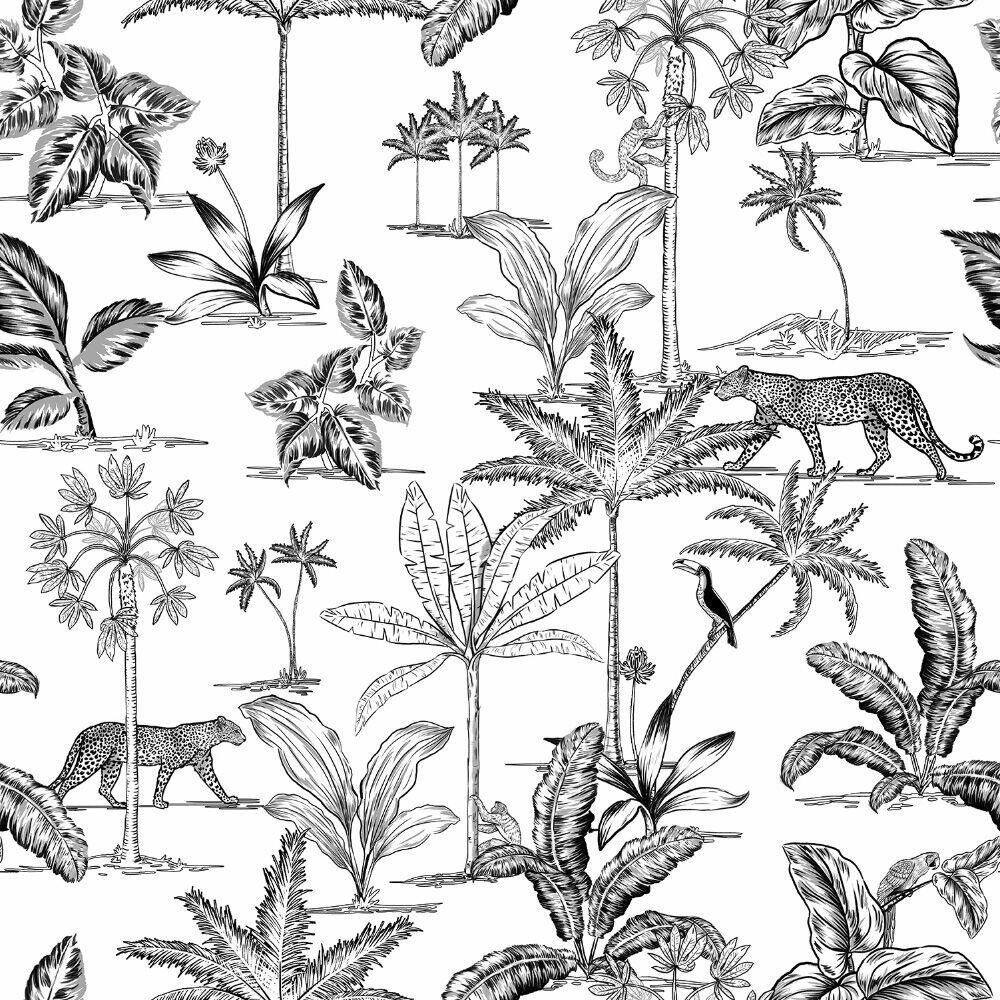 Papel de Parede Floral 0,52x9,5 Branco Bobinex