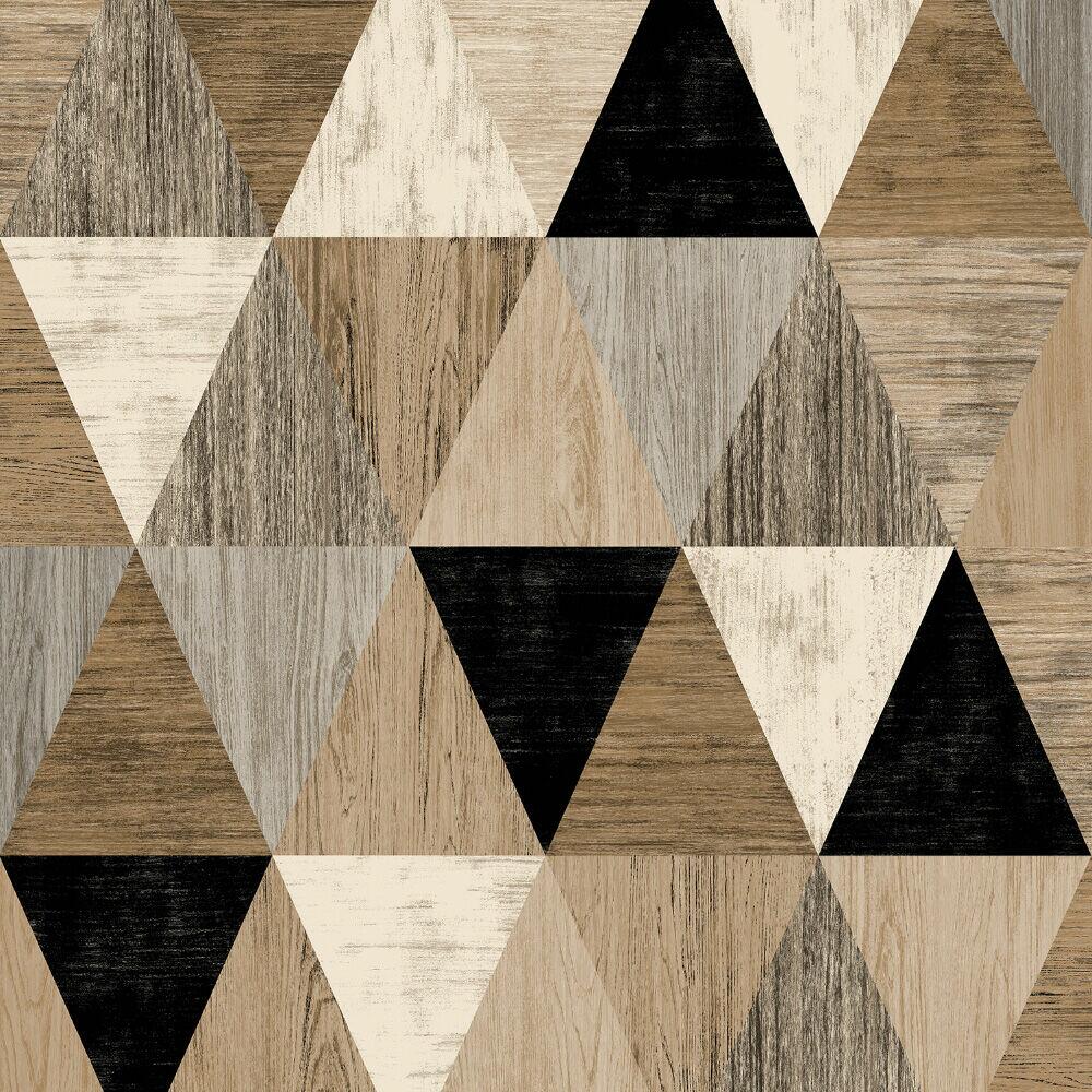 Papel de Parede Geométrico 0,52x9,5 Marrom Bobinex