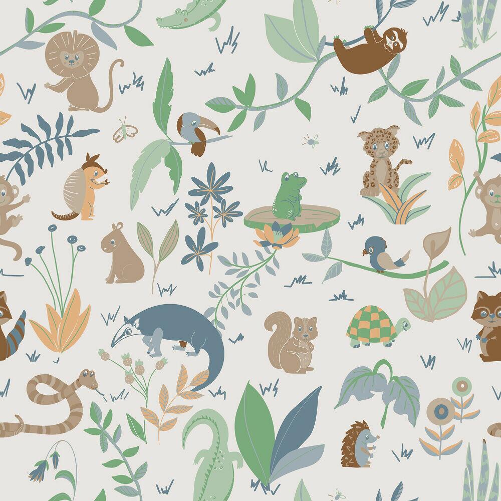 Papel de Parede Infantil 0,52x9,5 Azul Bobinex