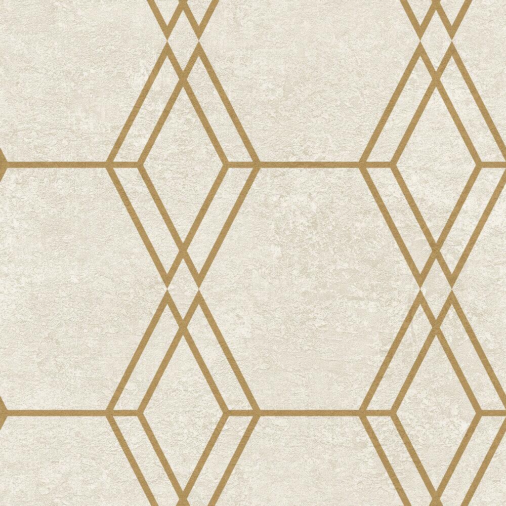 Papel de Parede Geométrico 0,52x9,5 Bege Bobinex