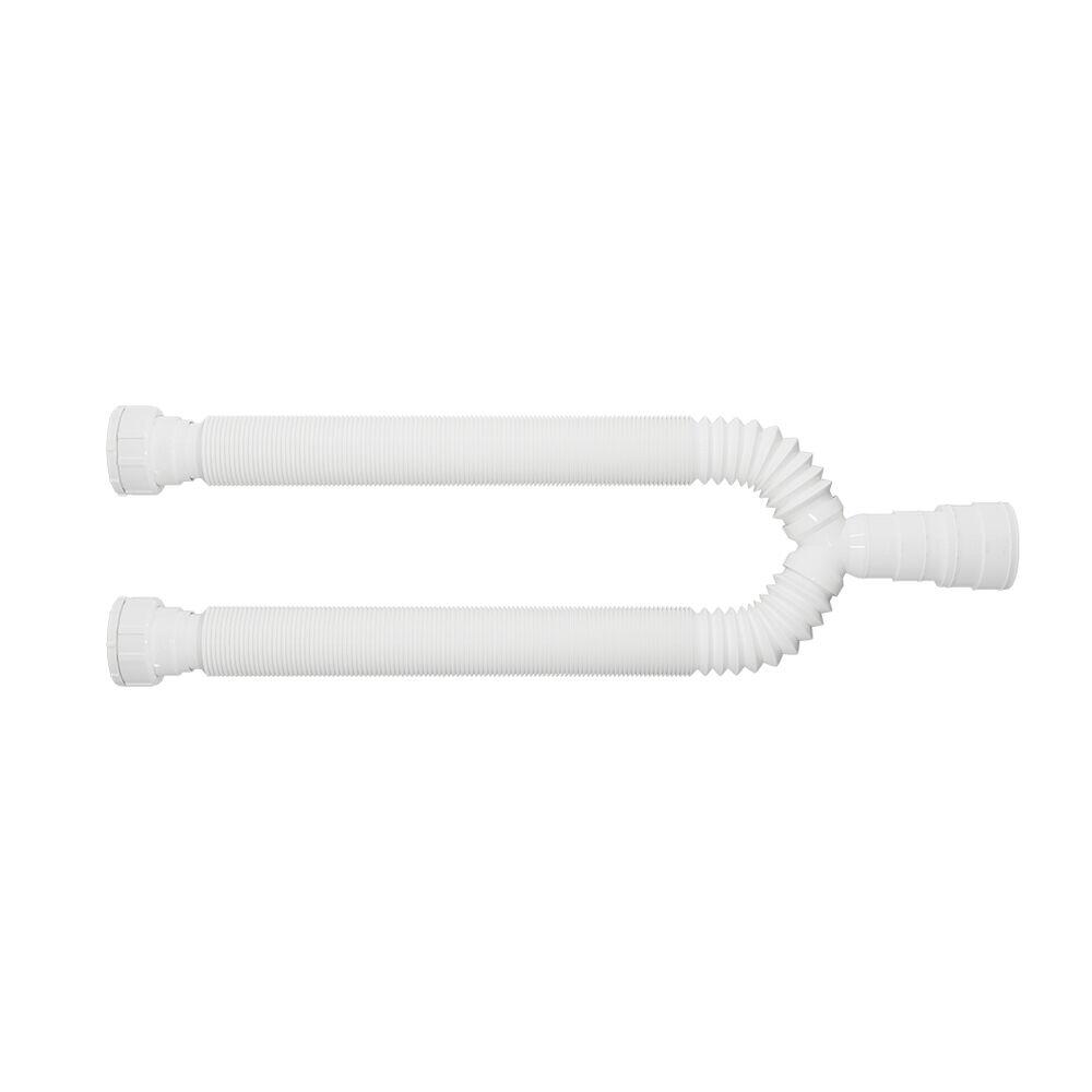 Sifão Tubo Extensivo Duplo Universal com Canopla 1,1 Branco Blukit
