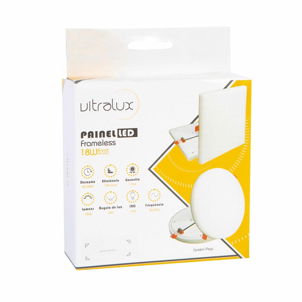 Painel 2 em1 Frameless LED 18W 4000K Vitralux