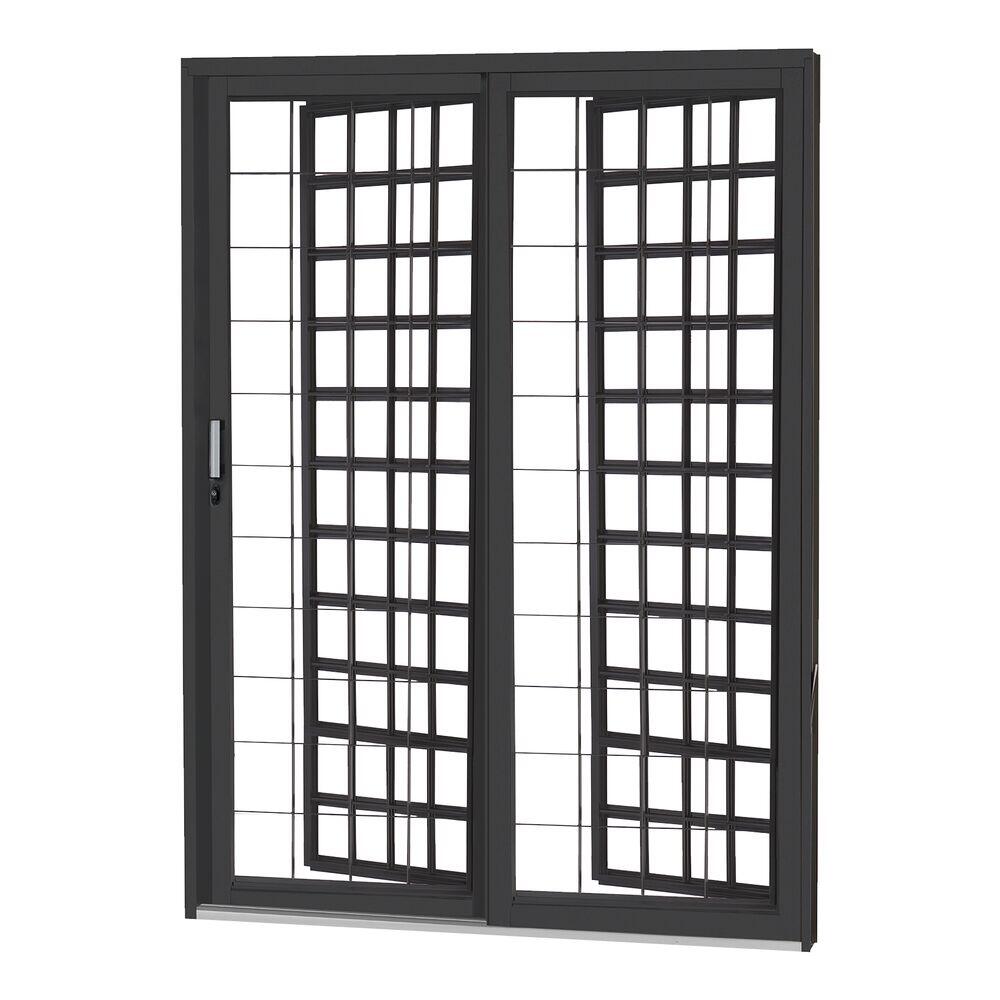 Porta de Correr Quadriculada Prime Esquerdo R14 com Postigo 215x160 CRV