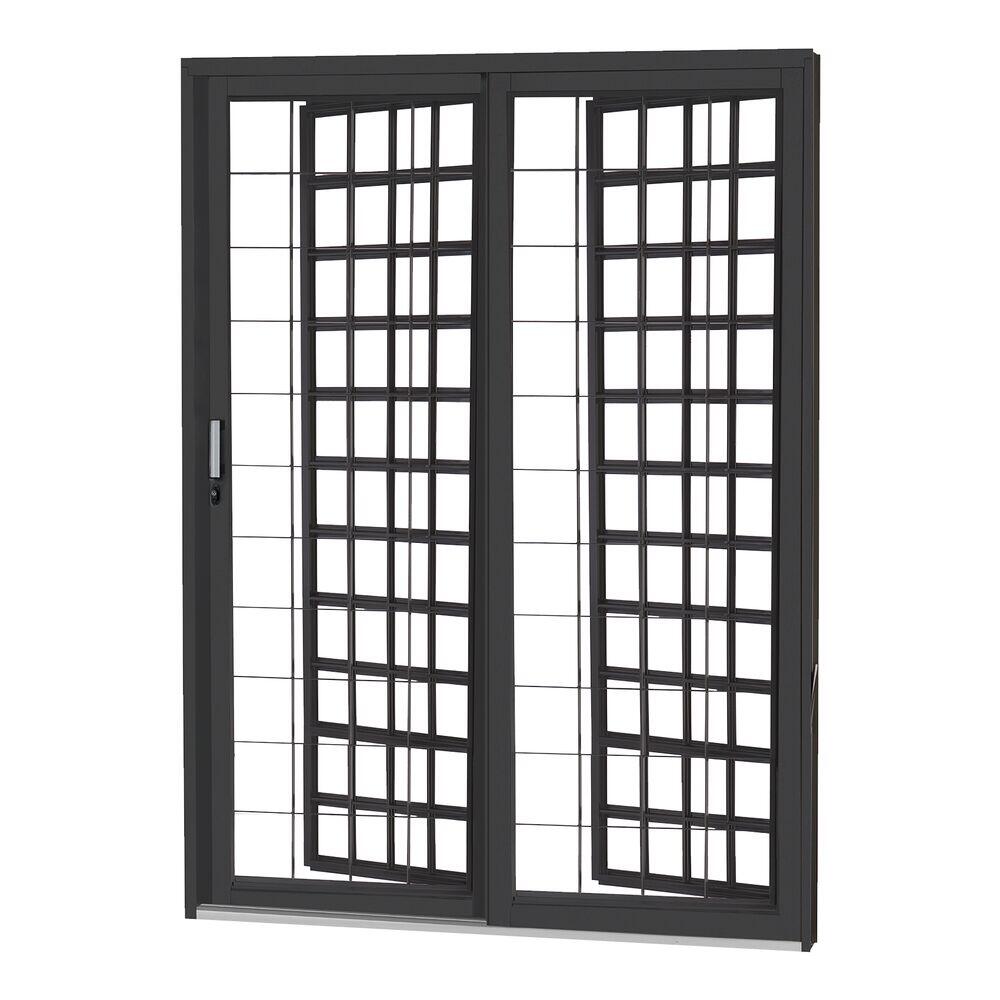 Porta de Correr Lateral R14 Quadriculado Roma Prime com Postigo 215x160 CRV