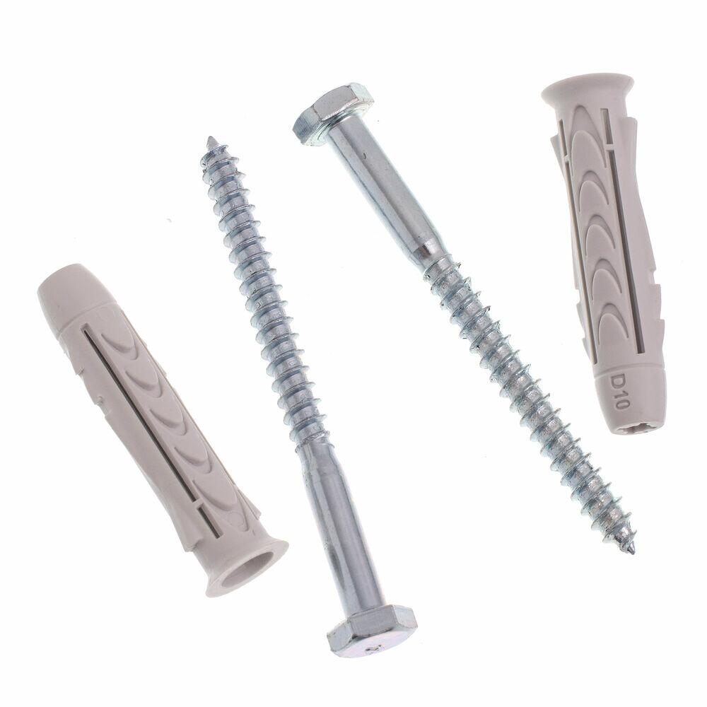 Kit Buchas Com Parafuso Sextavado 10mm Cinza Bemfixa