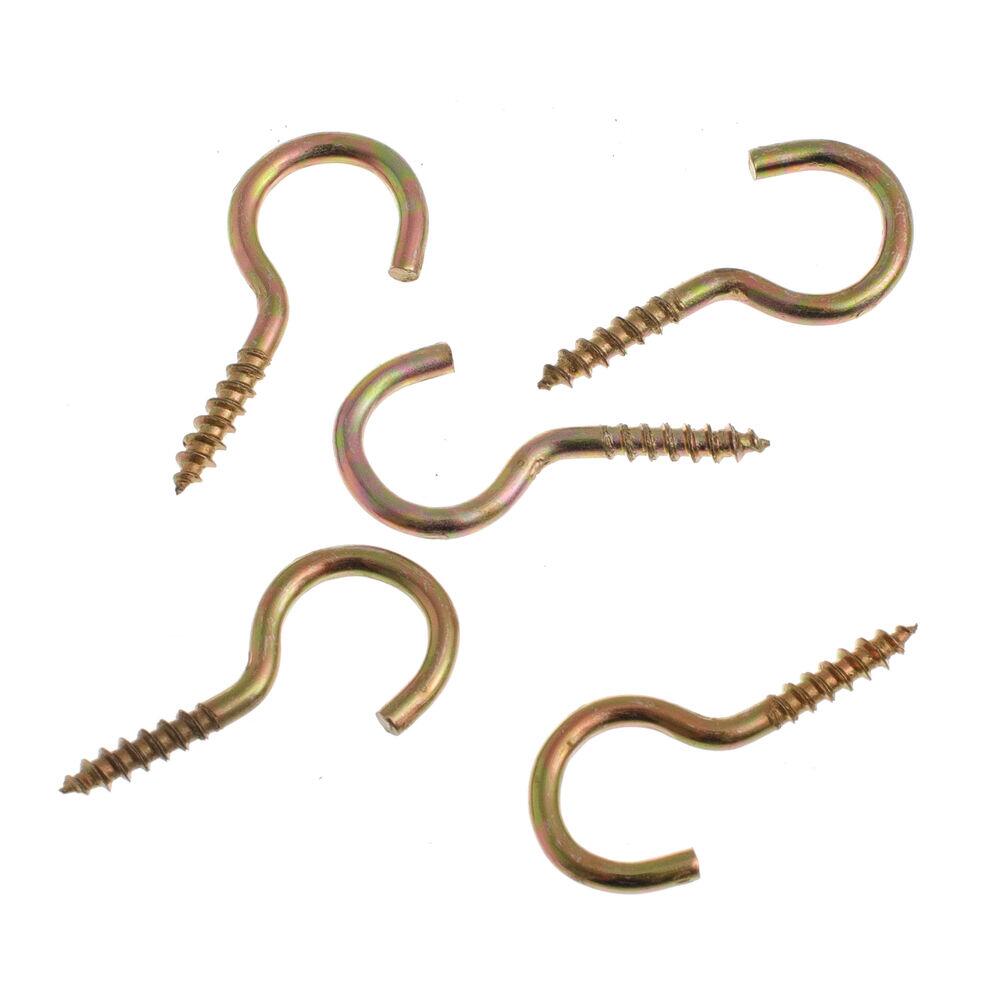 Gancho Rosca para Madeira 15x30 Cromado Dourado Bemfixa