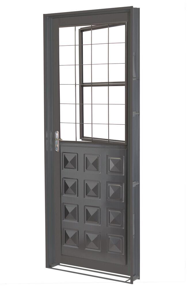 Porta Mista com Grade Postigo Almofada Dupla Direito Standard 215x84 CRV
