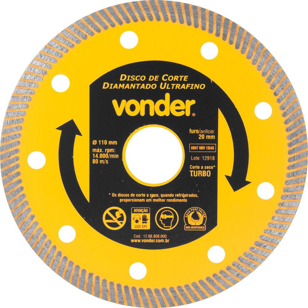 Disco Diamantado Turbo Porcelanato 110mm Vonder