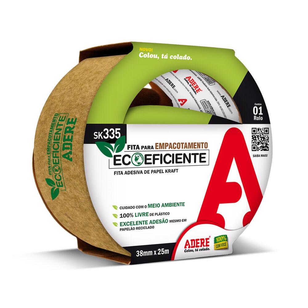 Fita Papel Kraft Empacotamento 38mmx25m Marrom Adere