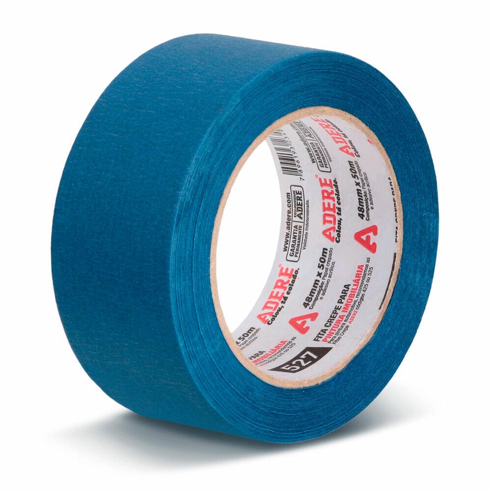 Fita Crepe para Pintura Imobiliária 48mmx50m Azul Adere