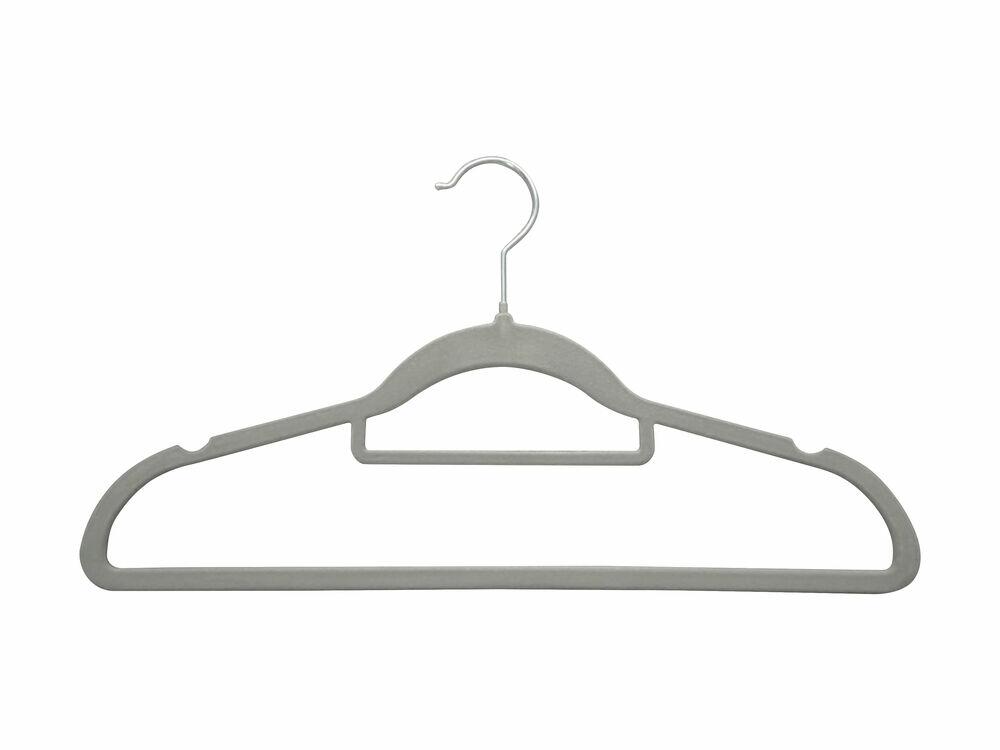 Cabide Sintético Adult 6 peças Cinza Casa&Ideia