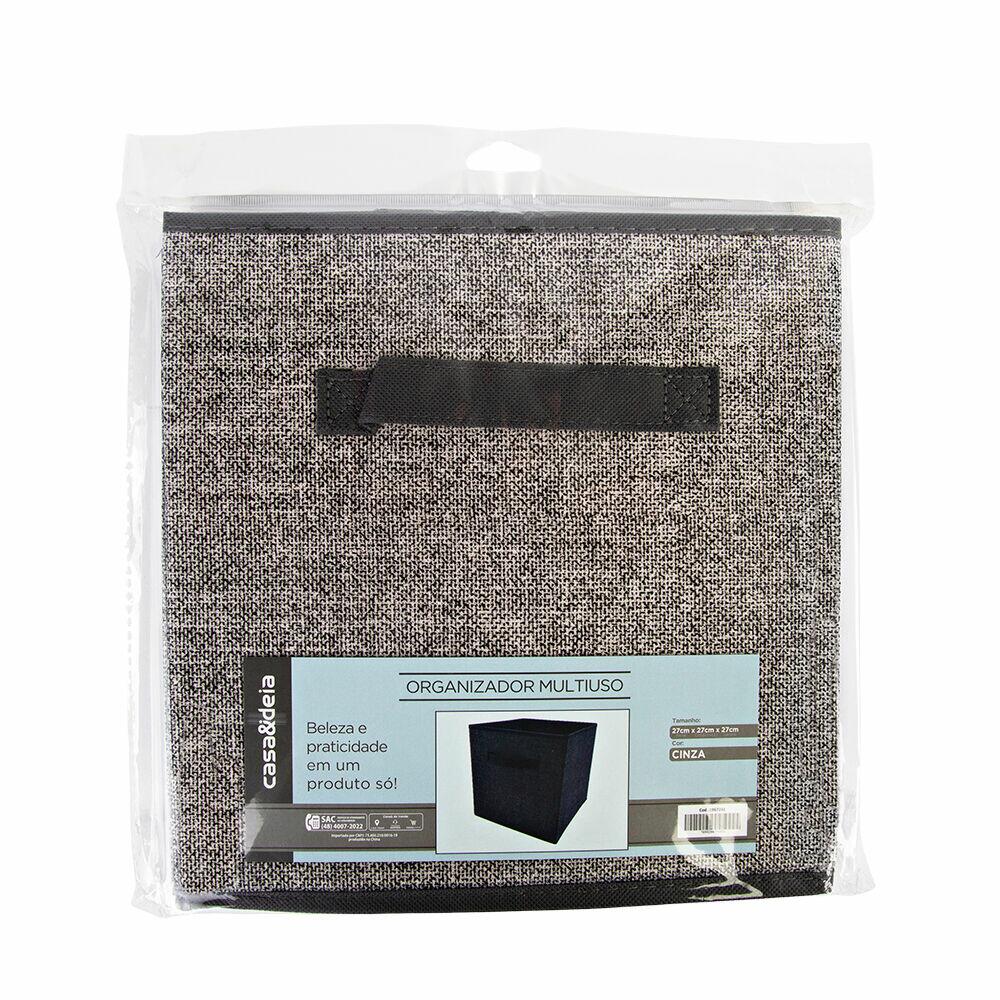 Organizador Multiuso de Tecido 27x27x27cm Cinza Casa&Ideia