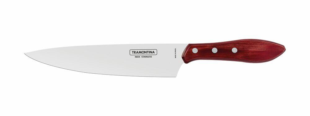 Faca para Carne Polywood Inox Vermelho Tramontina