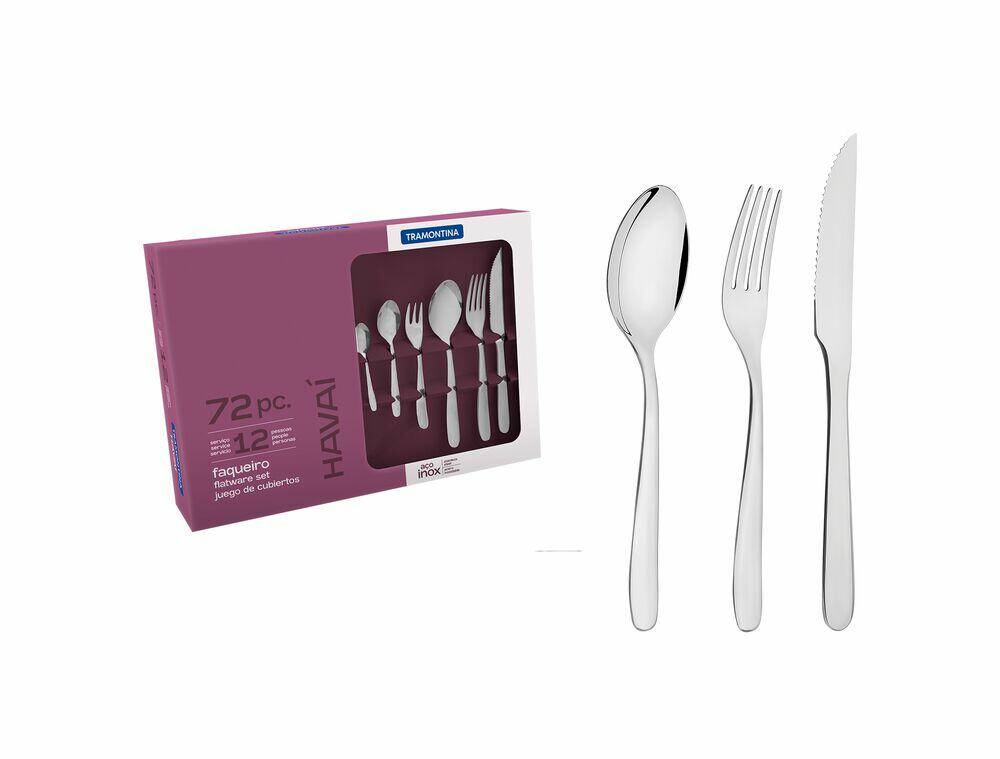 Faqueiro Havai Inox 72 Peças Tramontina