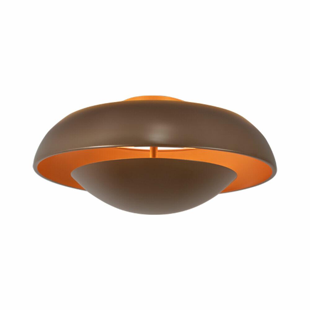 Plafon Ergo Redondo de Alumínio E27 400mm 2 Lâmpada Dourado Blumenau