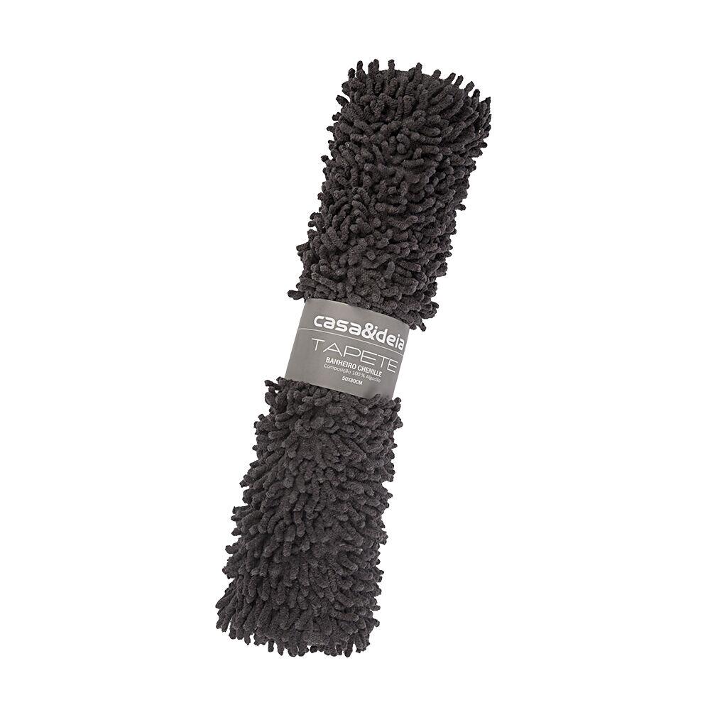 Tapete para Banheiro Chenille 50x80 Cinza Casa&Ideia