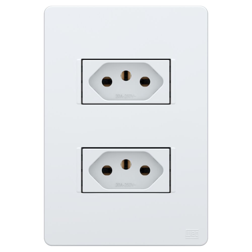 Conjunto 2 Seções Tomada 2P+T 10A Esatta 250V Branco Weg