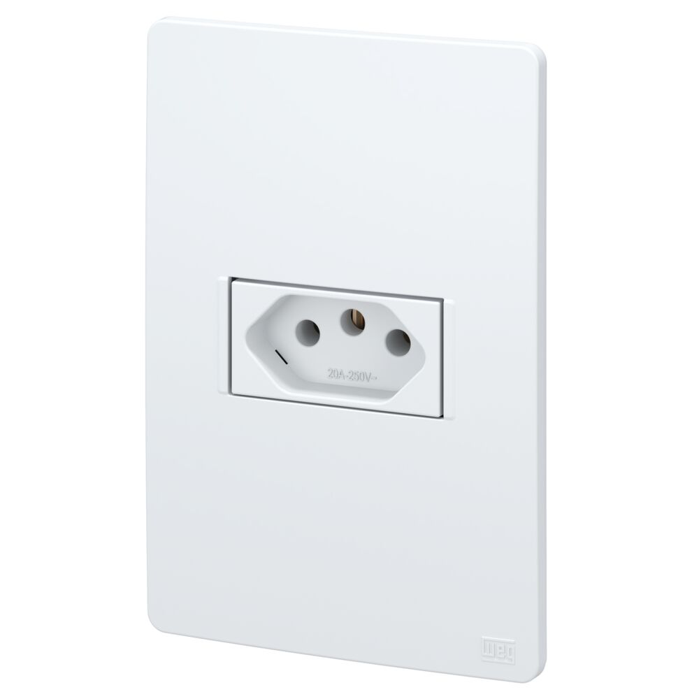 Conjunto 1 Seção Tomada 2P+T 20A Esatta 220V Branco Weg