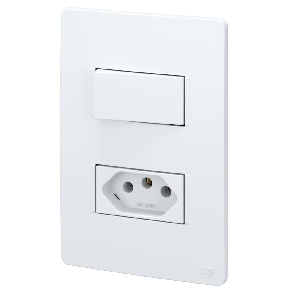 Conjunto 2 Seções 1S Tomada 20A Esatta Branco Weg