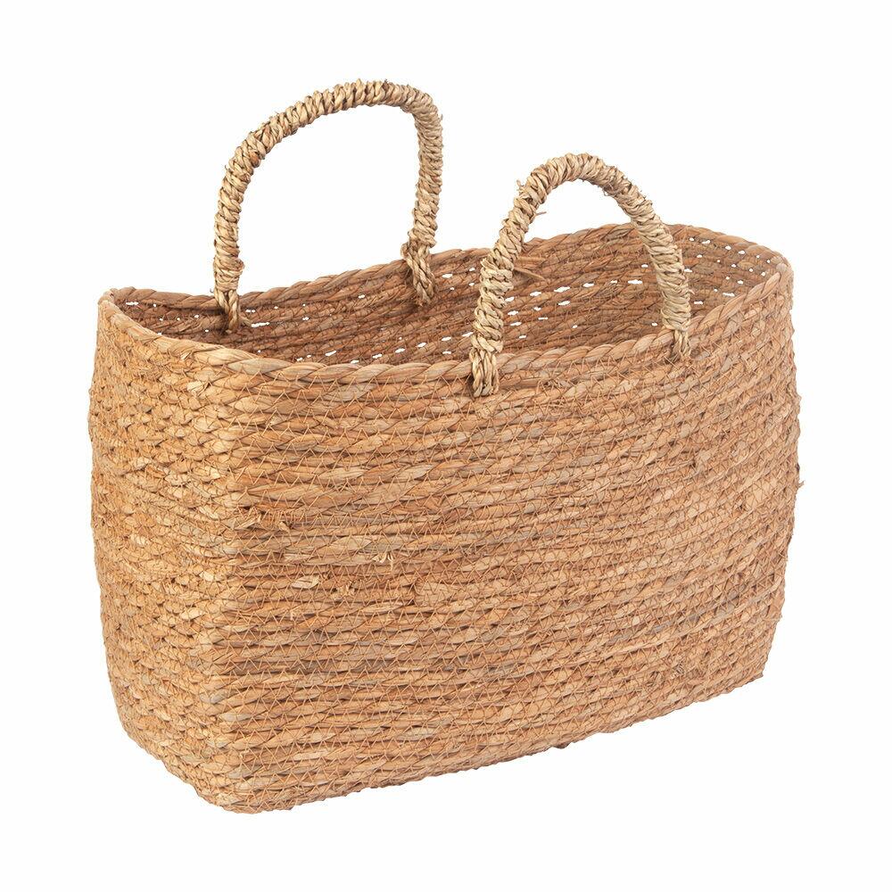 Cesta Decorativa com Alça Paille 38X20X24cm Diagonal