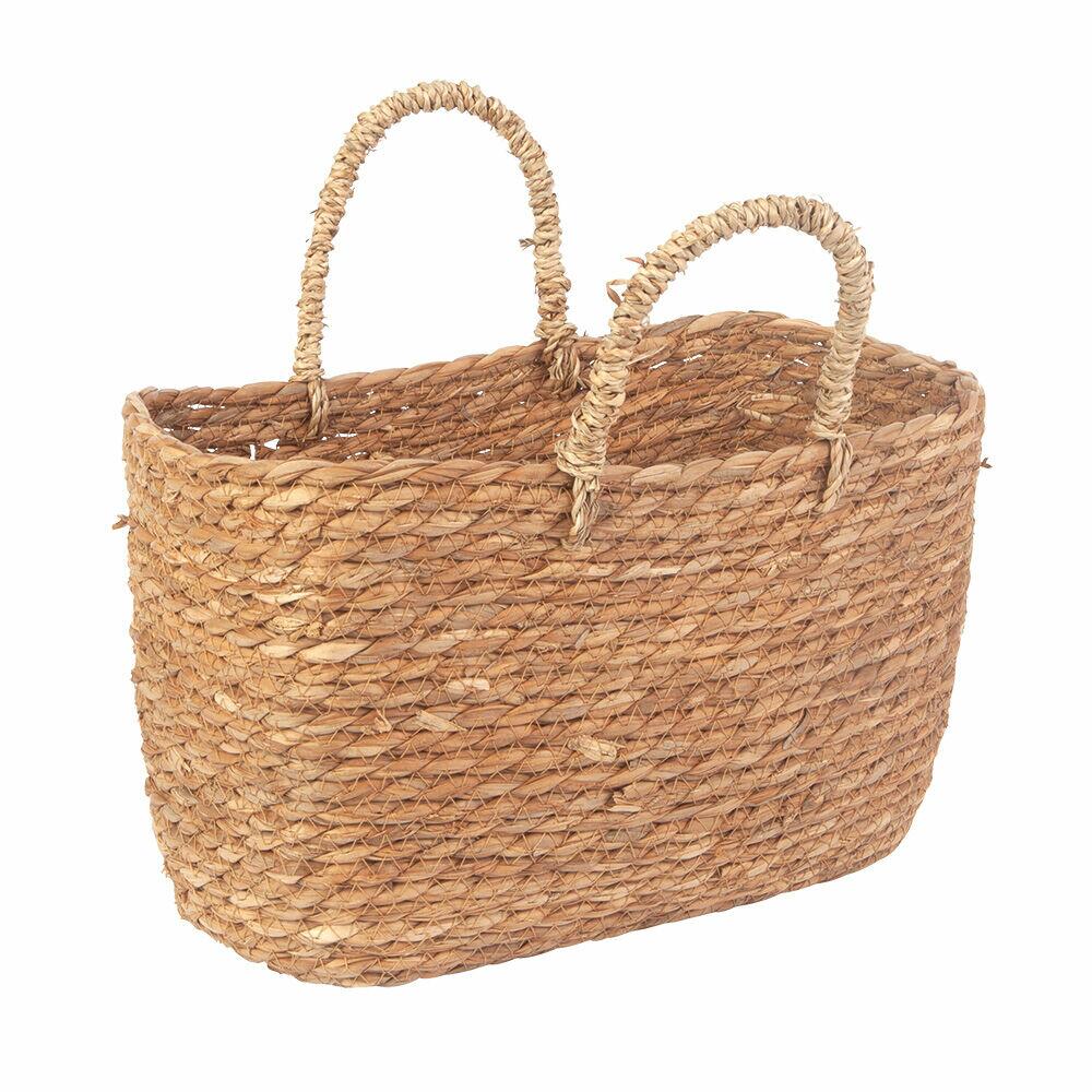 Cesta Decorativa com Alça Paille 33X17X21cm Diagonal