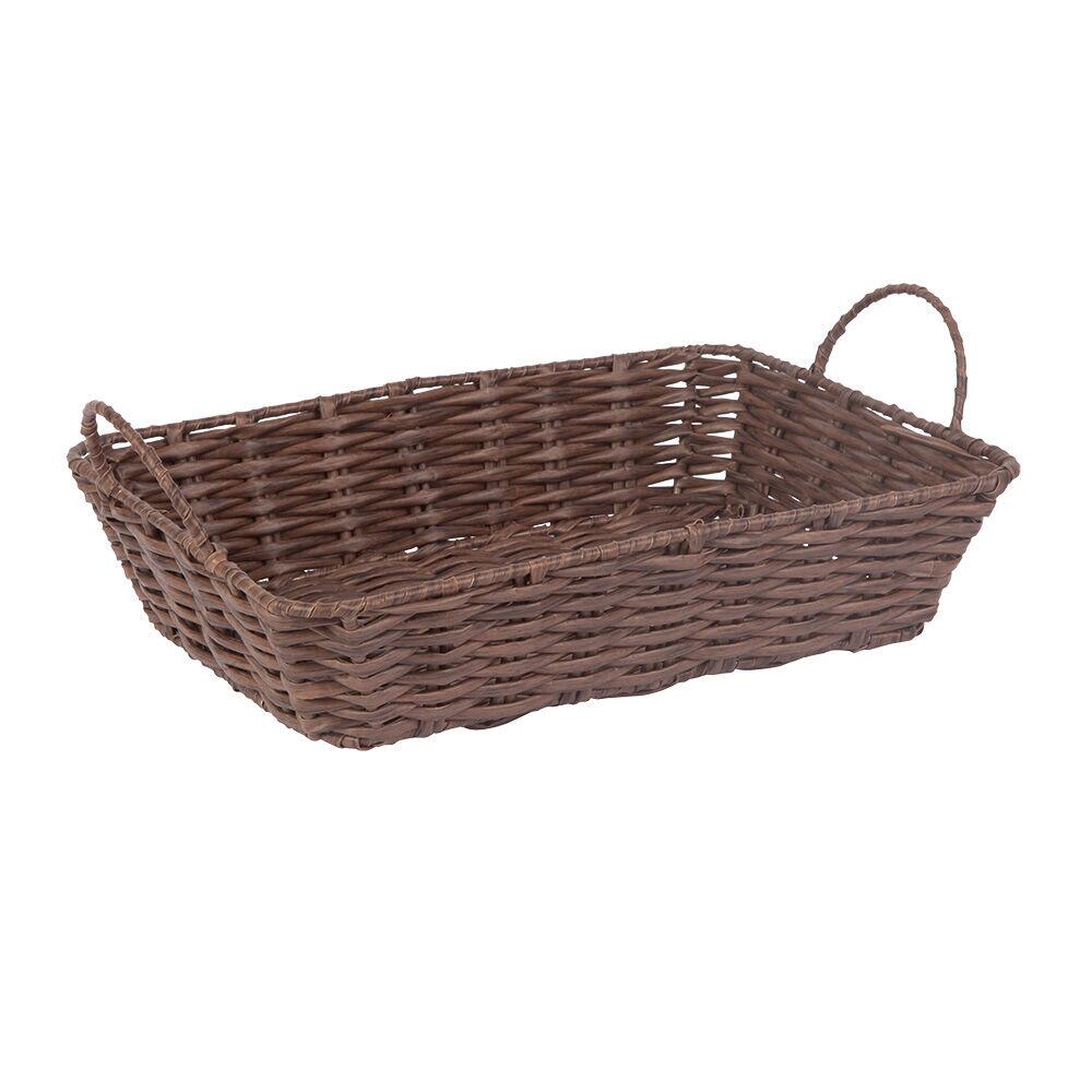 Bandeja Decorativa PVC com Alça 33X23X8cm Marrom Casa&Ideia