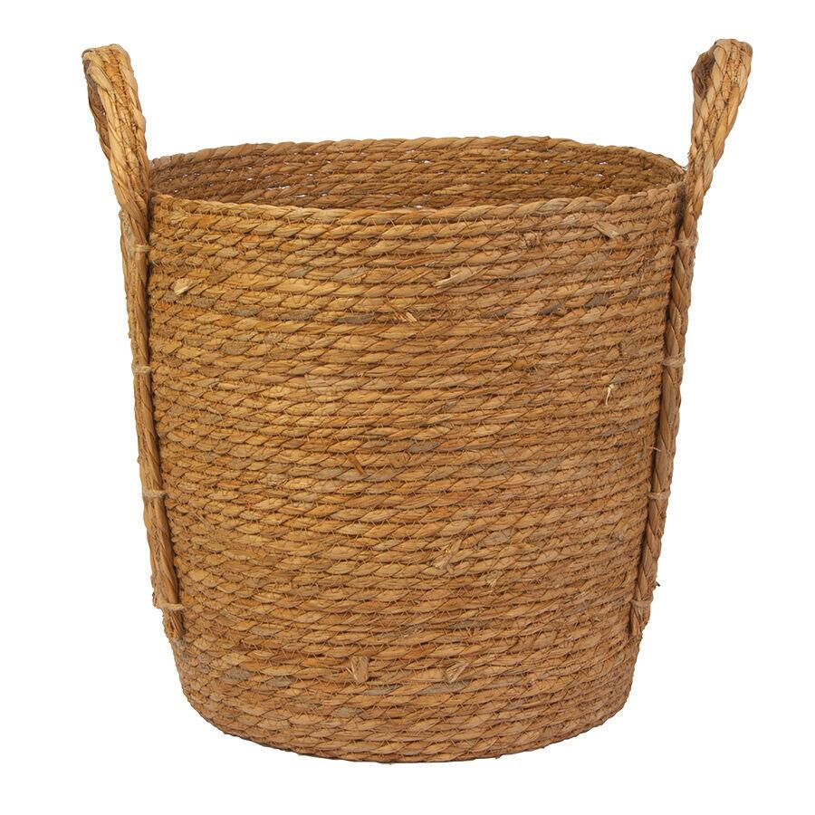 Cesta Decorativa Paille com Alça Natural 34X34X35cm Diagonal