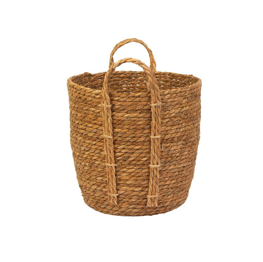 Cesta Decorativa com Alça Paille 27X27X26cm Diagonal