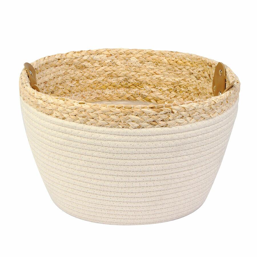 Cesta Decorativa com Alça 33X28X28cm Diagonal