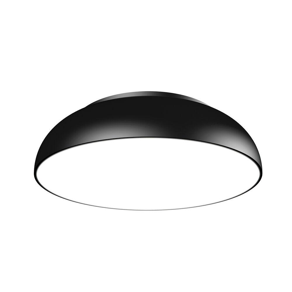 Plafon Redondo Pleno Alumínio Preto 40cm Blumenau Iluminação