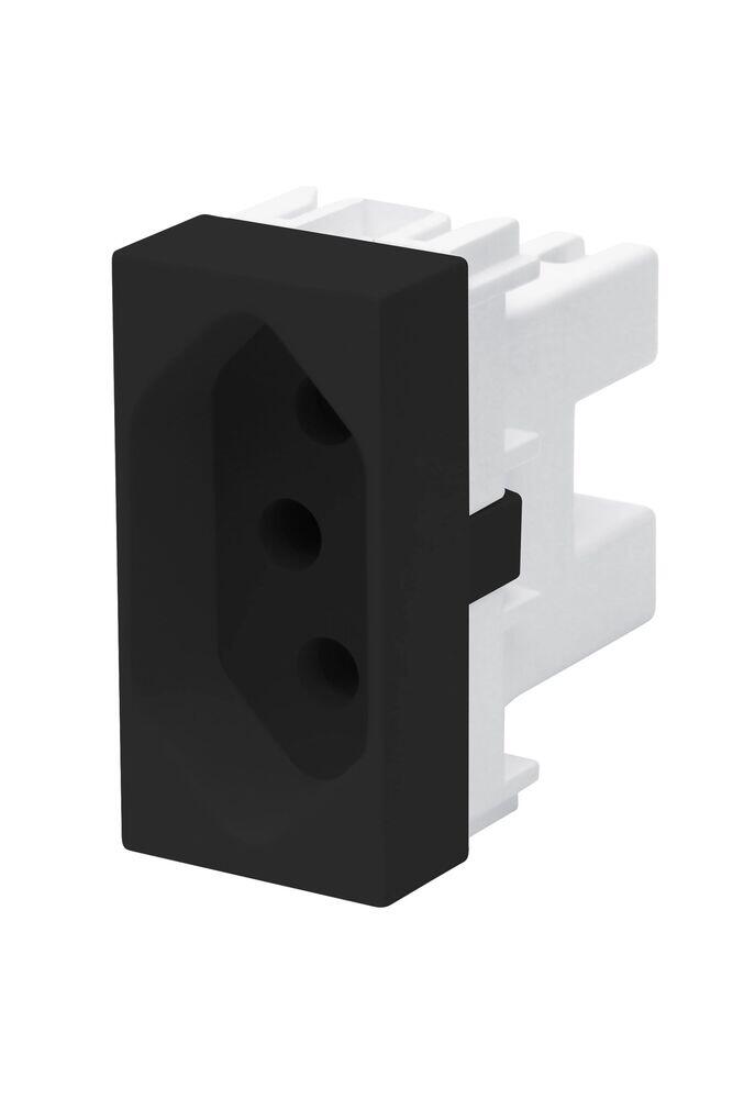 Módulo Tomada 2P+T 10A Habitat Black Fame