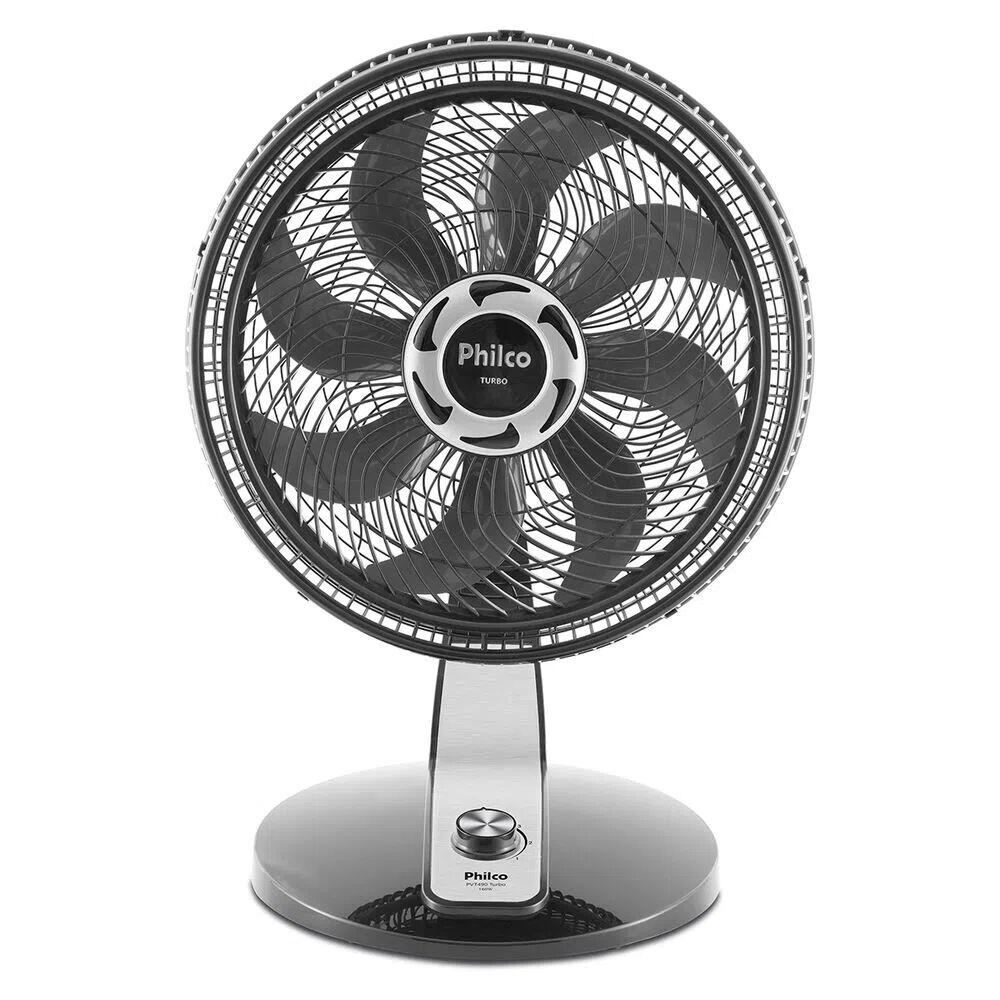 Ventilador Mesa 165W PVT 490 Preto Prata 127V Philco