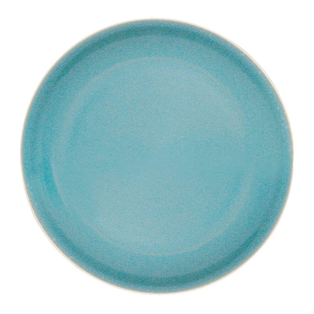 Prato Raso Vintage de Cerâmica Azul Turquesa NDI