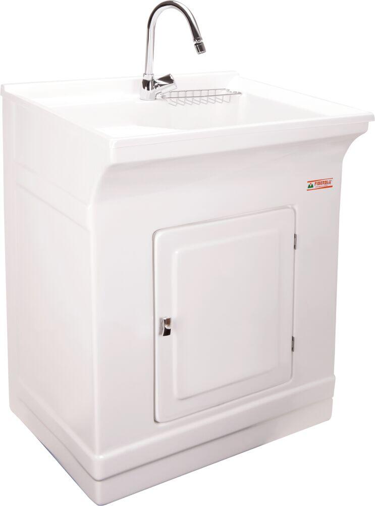 Tanque com Gabinete Plastico Elegance 40L Branco Hidrofama
