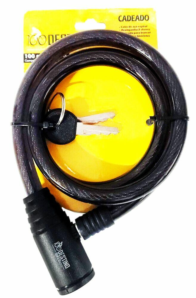 Cadeado de Aço Preto para Bike 100Destino