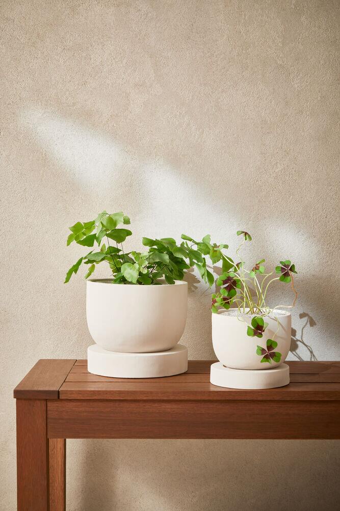 Cachepô Vaso Cimento 15x17 Off White Mart Collection