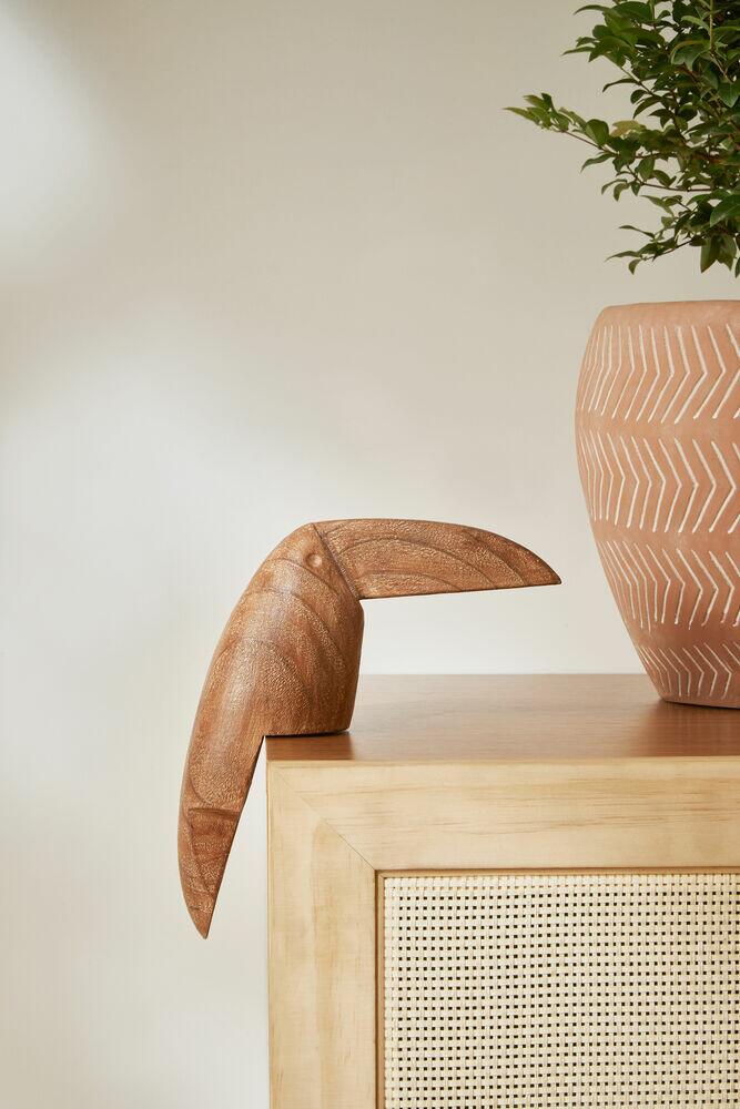 Adorno Tucano Poliresina 21,5x6,5x15cm Marrom Mart Collection