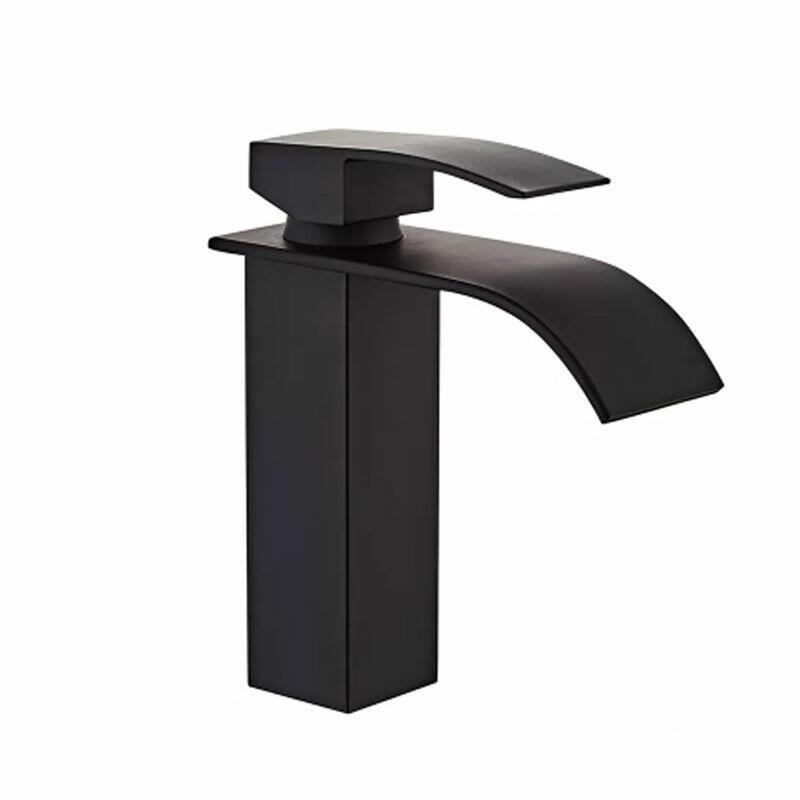 Torneira Misturador Monocomando para Banheiro de Mesa Bica Baixa 1/2 Bica Preto Addra