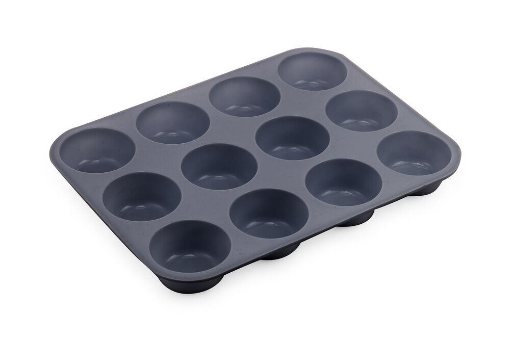 Forma Cupcake Silicone 12 Divisões Cinza Casa&ideia