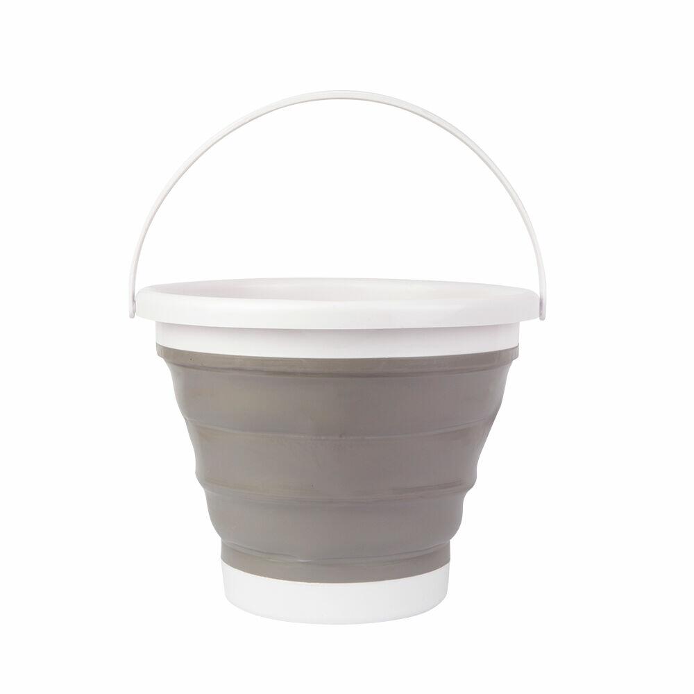 Balde Retrátil de Silicone 10L 32X34,8X24,3cm Cinza Casa&Ideia