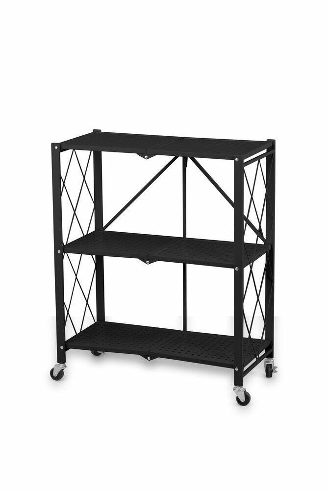 Estante de Ferro Dobrável 71,5X36,5X87cm Preto Diagonal