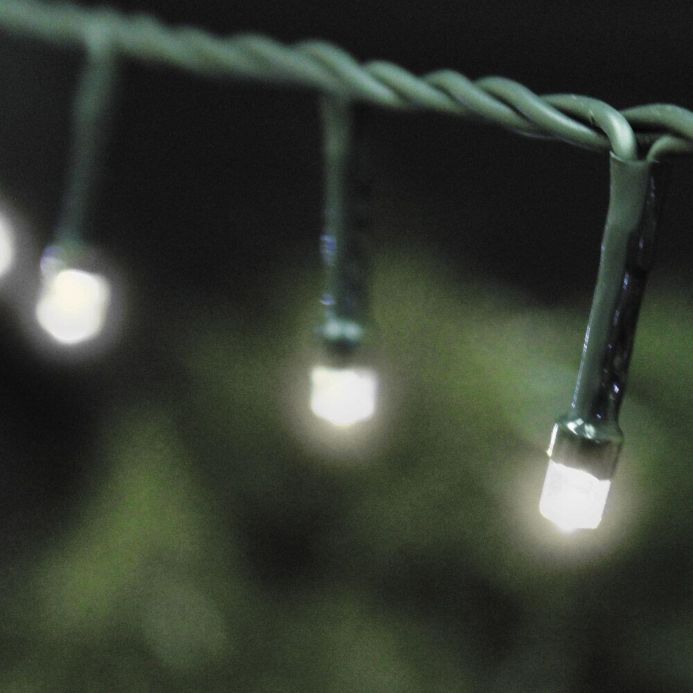 Cordão com 96 luzes brancas de Led 8 Funções Fio Verde Taschibra