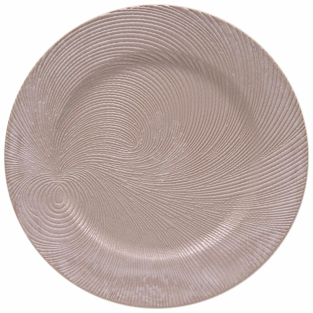 Sousplat Galles Flat Riscas 33cm Taupe Copa&Cia
