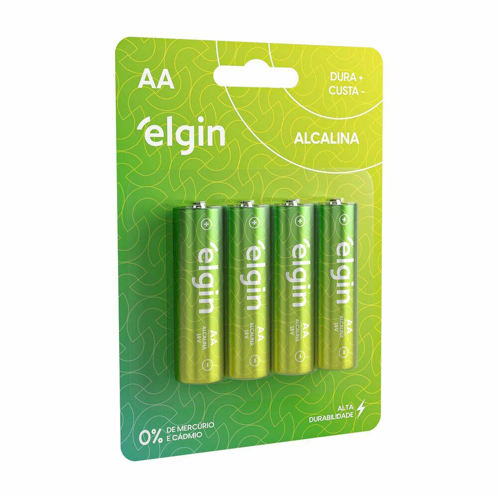 Pilha Alcalina 4 Peças AA Elgin