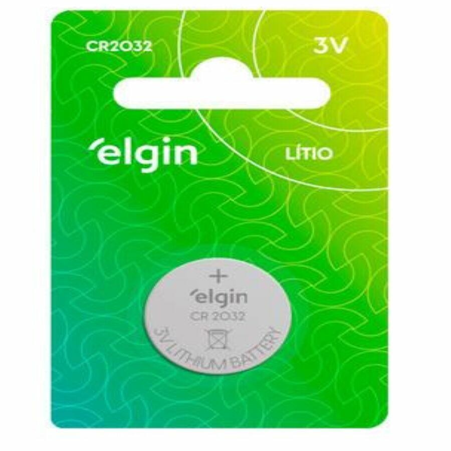 Bateria CR2032 Moeda Prata Cromado Elgin