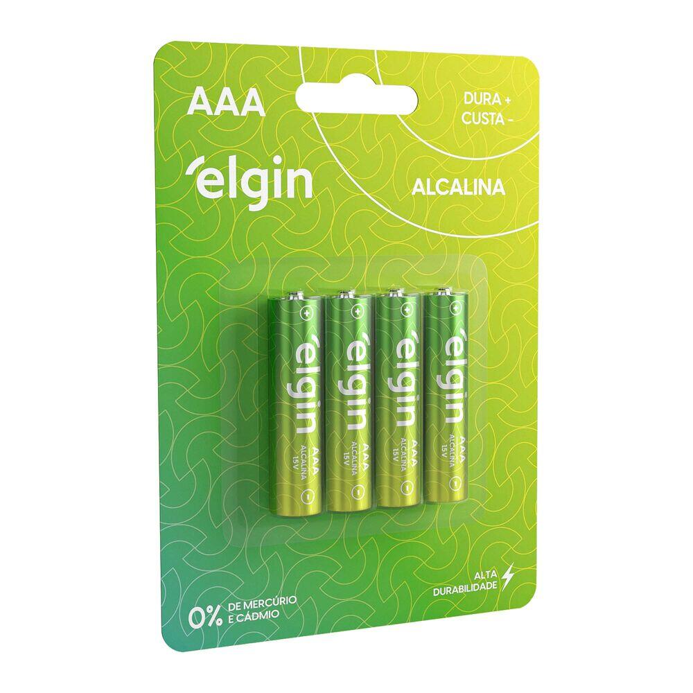Pilha Alcalina AAA 4 Peças Verde Elgin