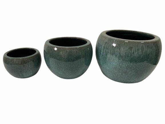 Cachepô Cerâmico Jade Ovo N1 Verde Jade Fascino
